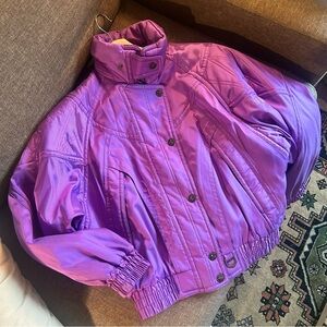 Rare 1980s Descente Women's Vibrant Purple Puffer Ski Jacket